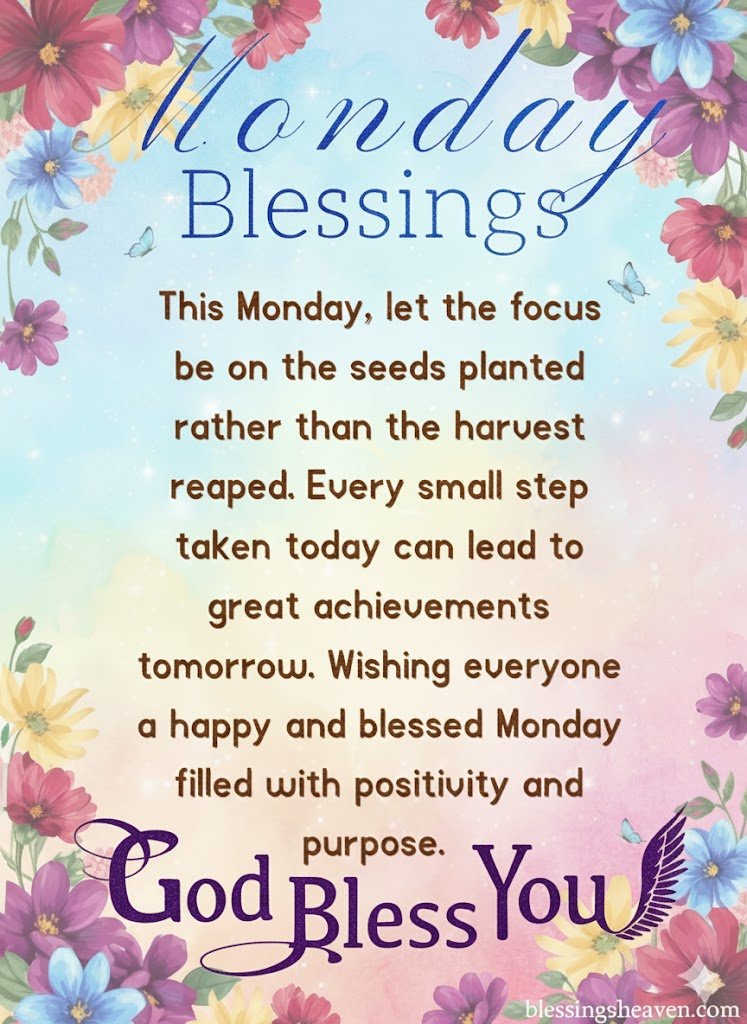 Inspirational blessing for Monday