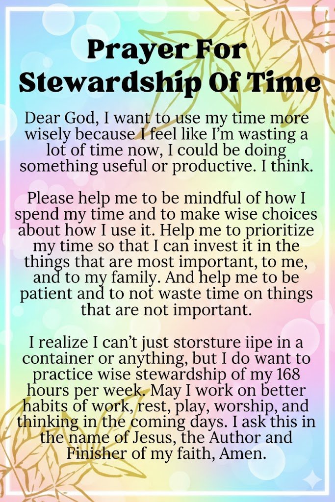 A Prayer for Stewardship over Our Earthly Gifts
