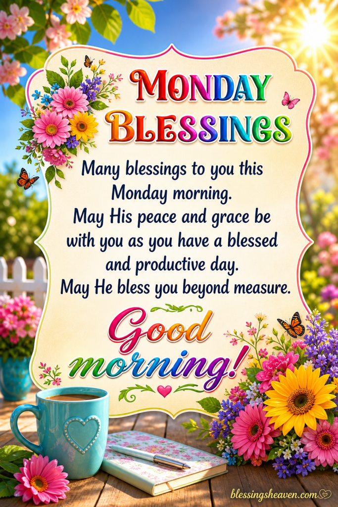 Inspirational Good Morning Monday Blessings
