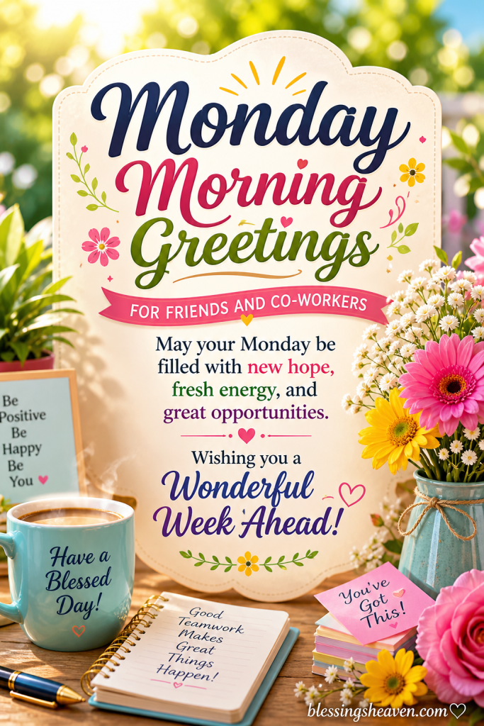 Monday Morning Greetings for Friends and Co-workers