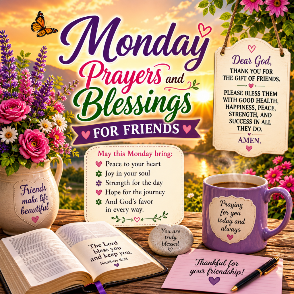 Monday Prayers and Blessings for Friends