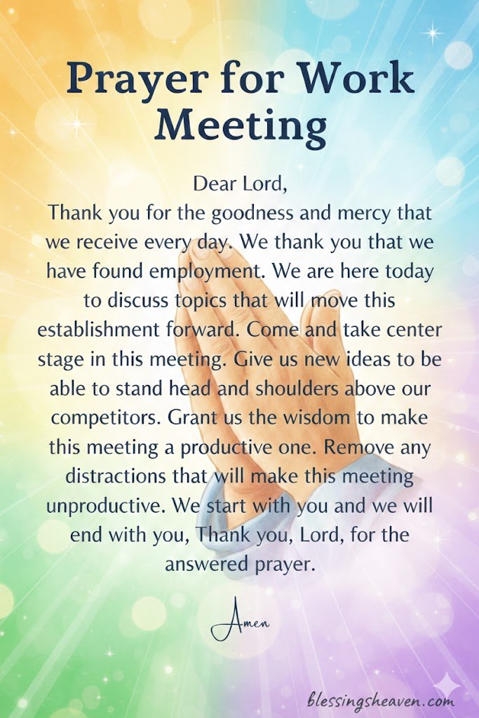 Prayer Before a Meeting at Work