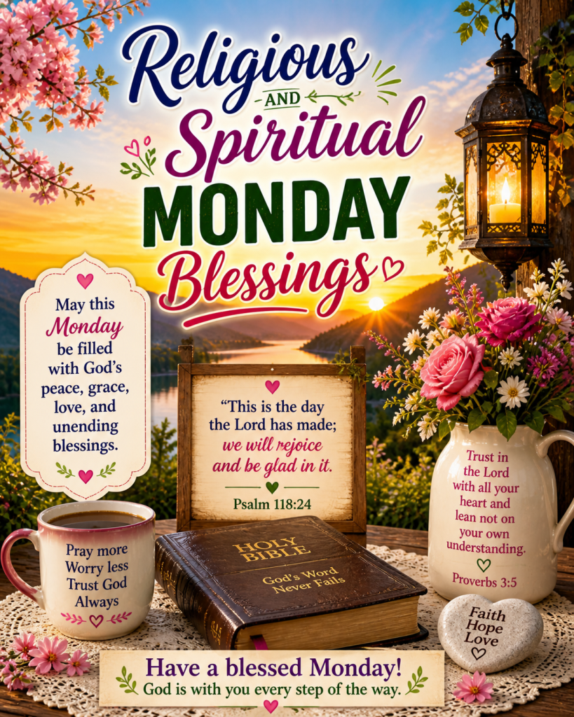 Religious and Spiritual Monday Blessings with Bible Verses
