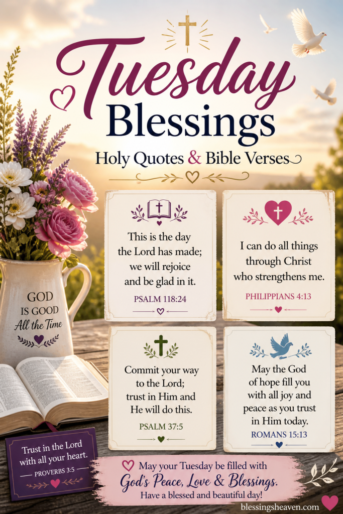 Tuesday Blessings Holy Quotes Bible Verses