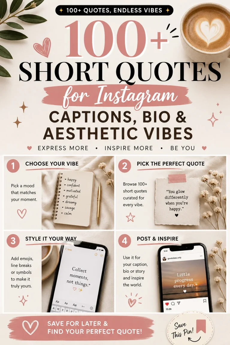 100 Short Quotes for Instagram Captions Bio Aesthetic Vibes 1