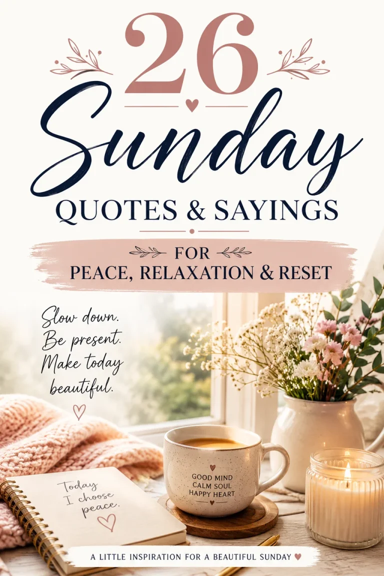 26 Sunday Quotes & Sayings for Peace, Relaxation & Reset