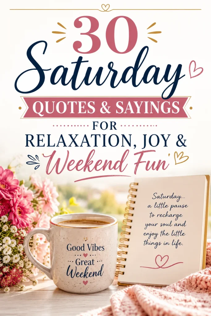 30 Saturday Quotes Sayings for Relaxation Joy Weekend Fun 1