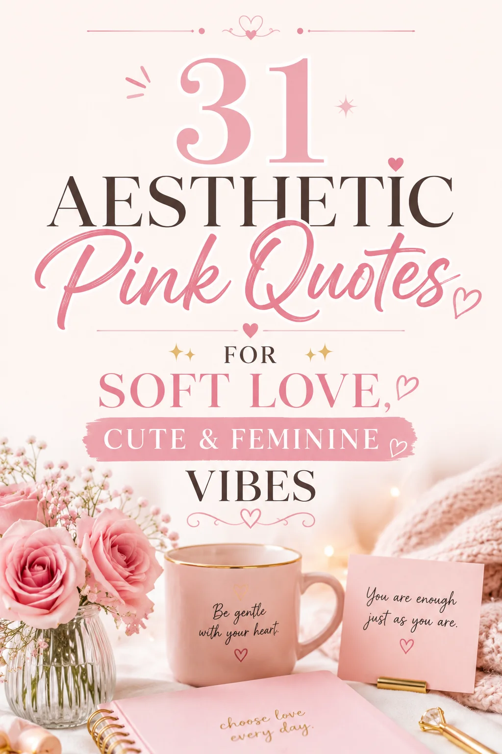 31 Aesthetic Pink Quotes for Soft Love Cute Feminine Vibes 1