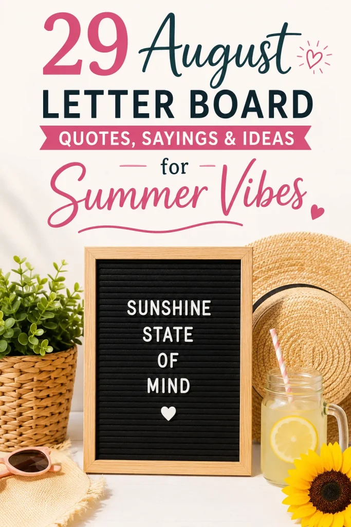 29 August Letter Board Quotes Sayings Ideas for Summer Vibes 1