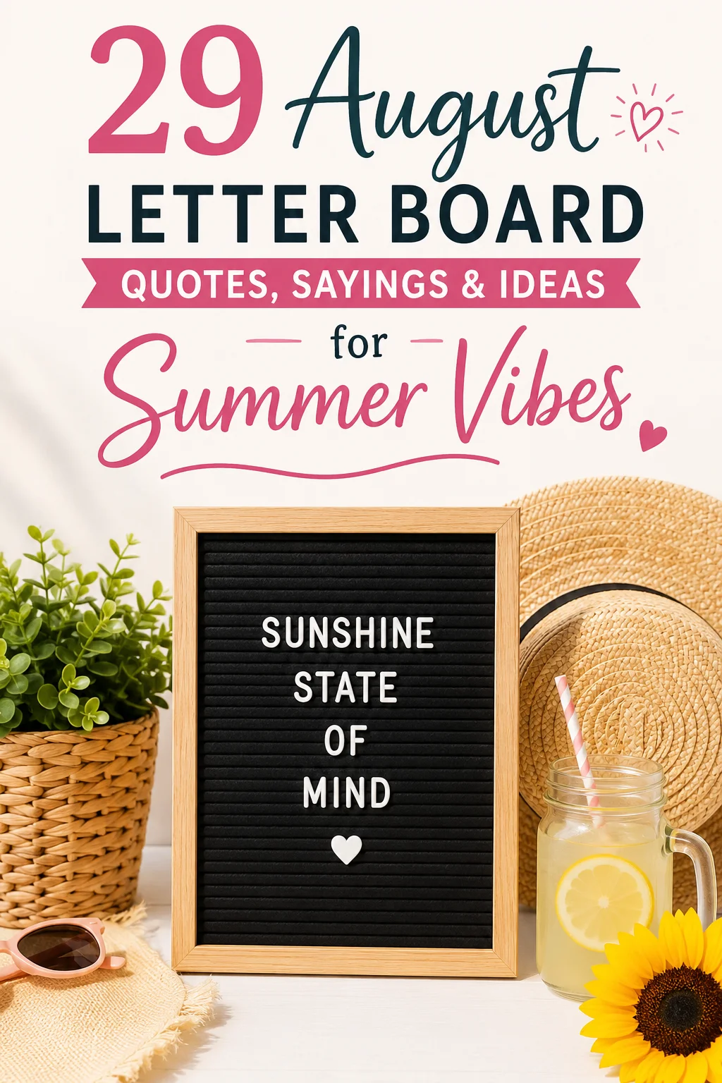 29 August Letter Board Quotes Sayings Ideas for Summer Vibes 1
