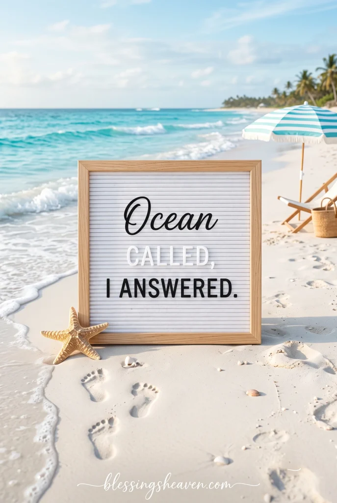 Beach Themed Letter Board Quotes for August
